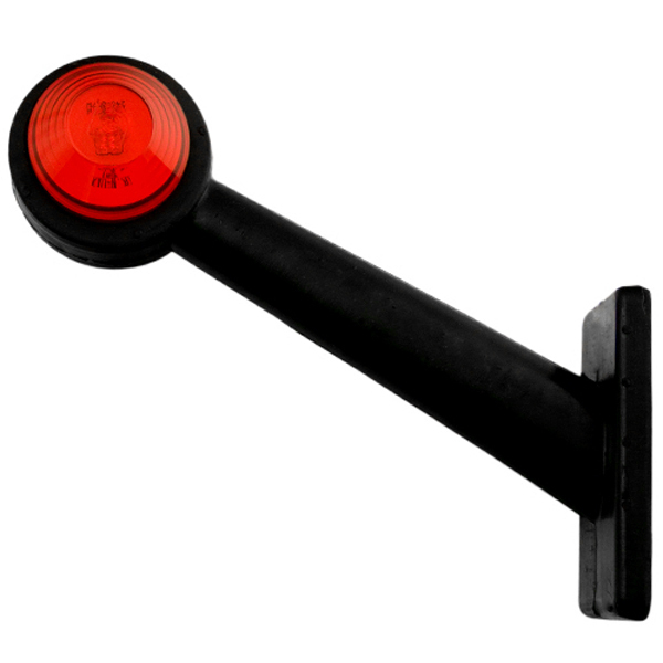 2x LED Begrenzungsleuchte Umrissleuchte Anhänger LKW 180 mm 45° rot weiß Gummiarm
