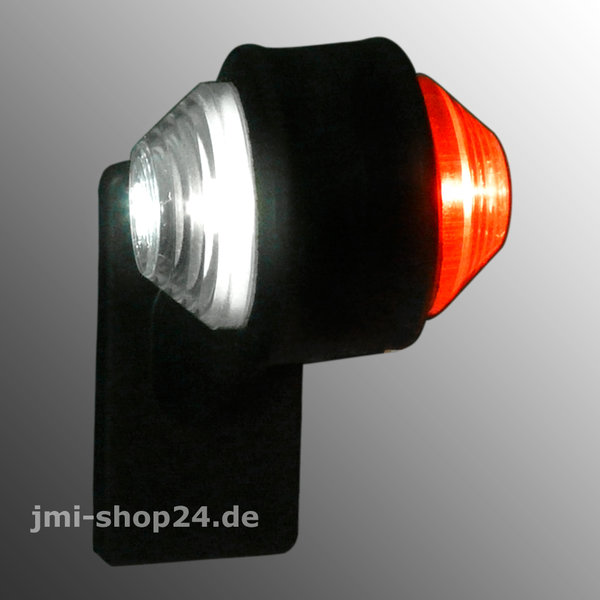 2x LED Begrenzungsleuchte Umrissleuchte Positionsleuchte 130 mm 45° rot weiß