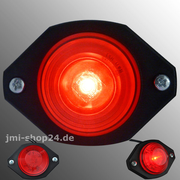 LED Positionsleuchte Begrenzungsleuchte Umrissleuchte 12V 24V mit Gummisockel rot