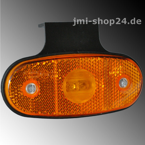 LED Umrissleuchte Seitenmarkierungsleuchte gelb mit Rückstrahler 12V-24V oval