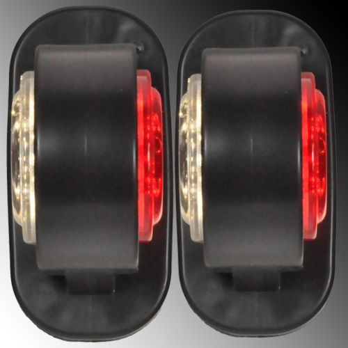 2x LED Begrenzungsleuchte Umrissleuchte Anhänger 78 mm rot / weiß 12V 24V