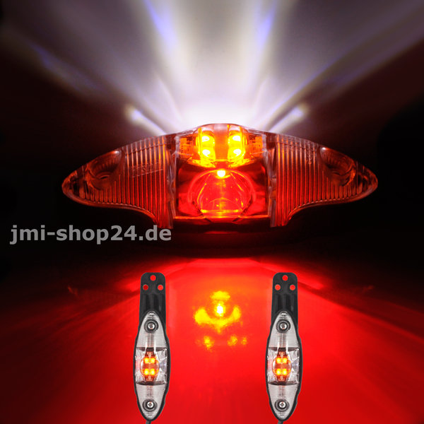 2x LED Begrenzungsleuchte Umrissleuchte Seitenleuchte rot gelb weiß mit Pendelhalter