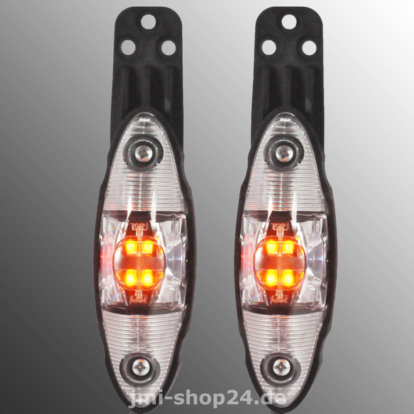 2x LED Begrenzungsleuchte Umrissleuchte Seitenleuchte rot gelb weiß mit Pendelhalter