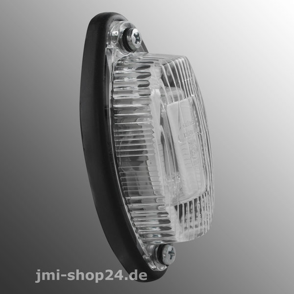 LED Umrissleuchte Positionsleuchte oval mit 2 LED`s weiß und Gummisockel 1 Watt