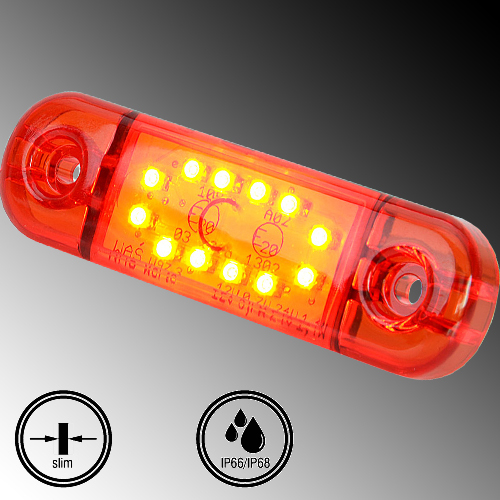 LED Positionsleuchte Umrissleuchte Standlicht rot Begrenzungsleuchte 12V 24V
