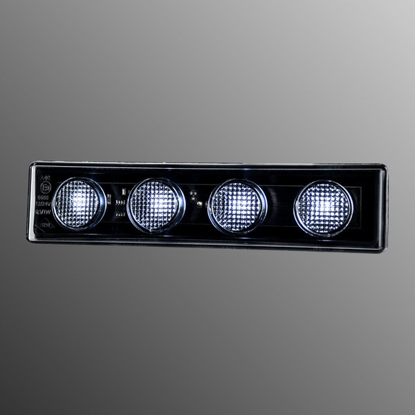 LED Positionsleuchte Sonnenblende 12V 24V weiß  4 LED Klarglas Scania Fahrerhaus