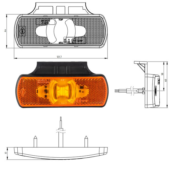 LED Seitenmarkierungsleuchte 12V 24V Umrissleuchte mit Blinkleuchte 3 Funktionen