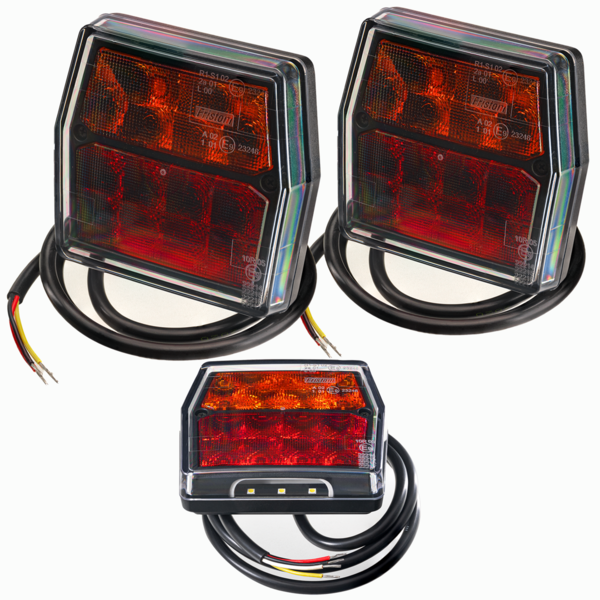 2x LED Rückleuchten Anhänger 12V Kabel Nummernschildbeleuchtung EMV 4 Funktionen